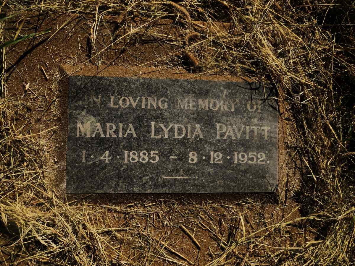 PAVITT Maria Lydia 1885-1952