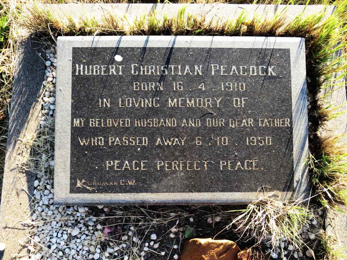 PEACOCK Hubert Christian 1910-1950