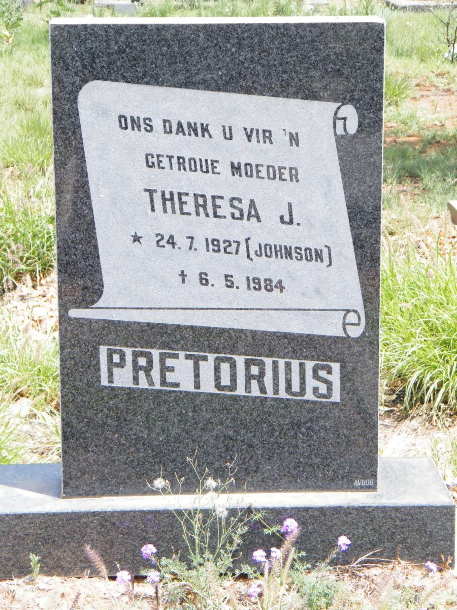 PRETORIUS Theresa J. nee JOHNSON 1927-1984