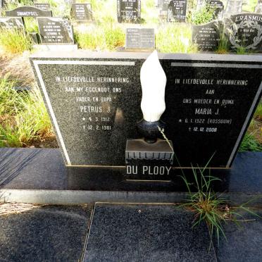 PLOOY Petrus J., du 1912-1981 & Maria J. ROSSOUW 1922-2008