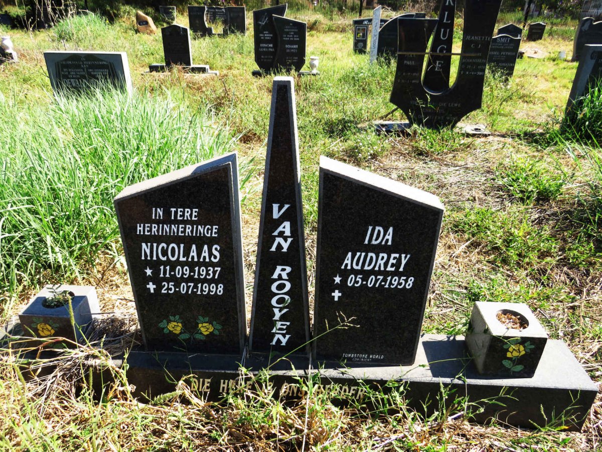 ROOYEN Nicolaas, van 1937-1998 & Ida Audrey 1958-