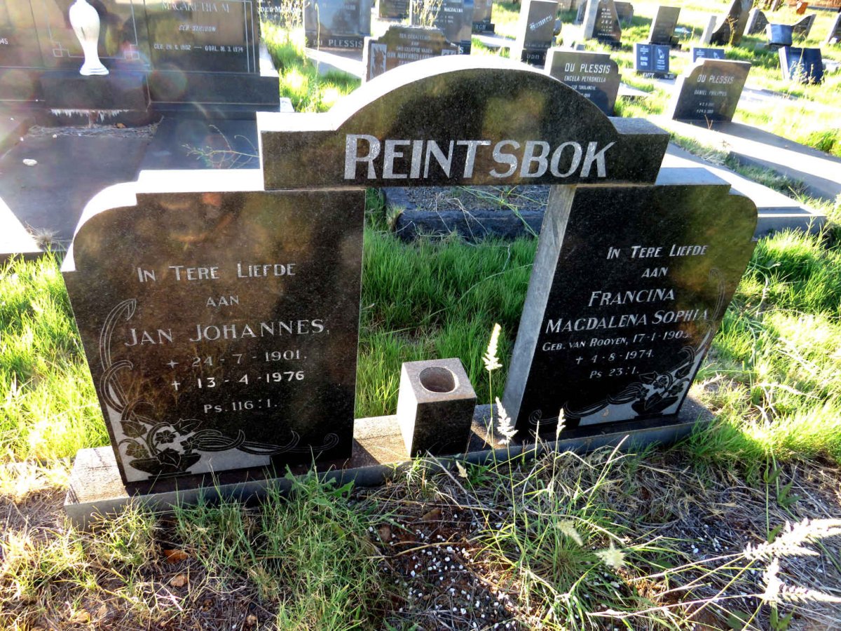 REINTSBOK Jan Johannes 1901-1976 & Francina Magdalena Sophia VAN ROOYEN 1905-1974_1