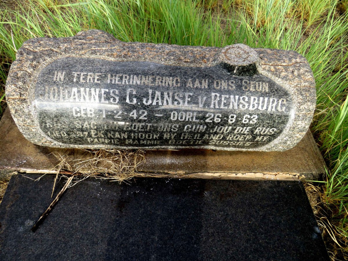 RENSBURG Johannes G., Janse van 1942-1963