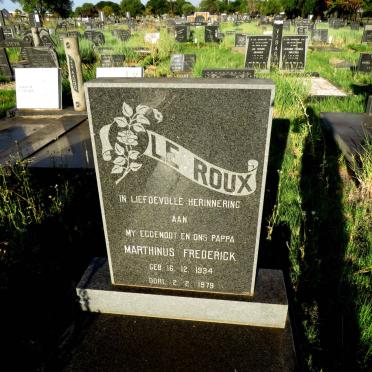 ROUX Marthinus Frederick, le 1934-1979