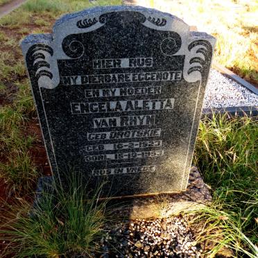 RHYN Engela Aletta, van nee DROTSKIE 1923-1953