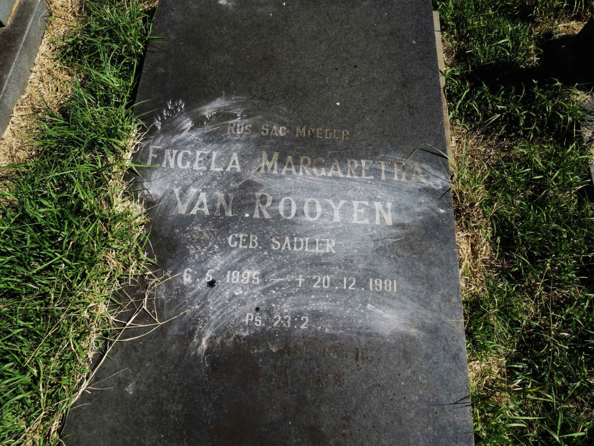 ROOYEN Engela Margaretha, van nee SADLER 1895-1981
