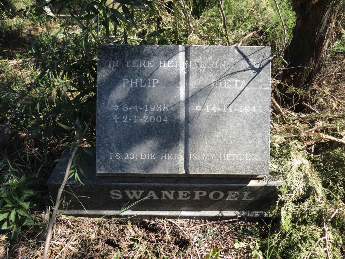 SWANEPOEL Phlip 1938-2004 & Petronella Jansen VAN RENSBURG 1941-