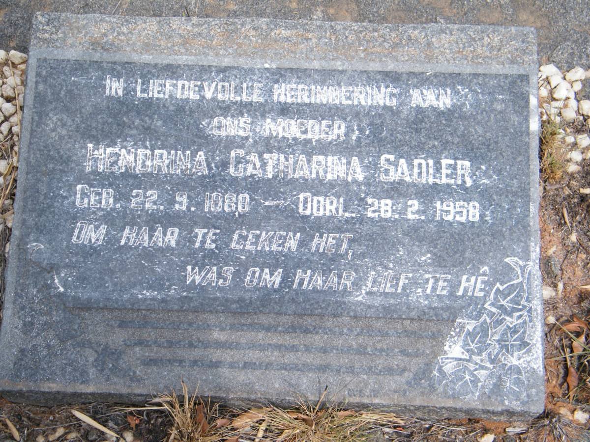 SADLER Hendrina Catharina 1880-1958