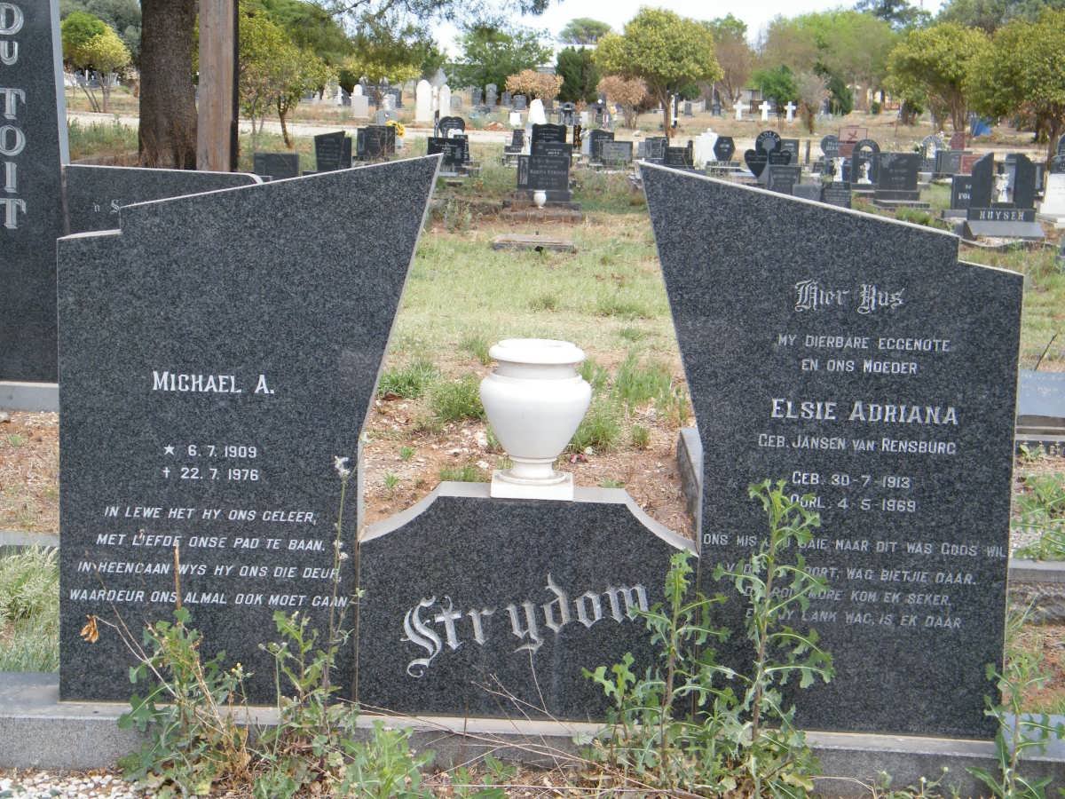 STRYDOM Michael A. 1909-1976 &amp; Elsie Adriana JANSEN VAN RENSBURG 1913-1969