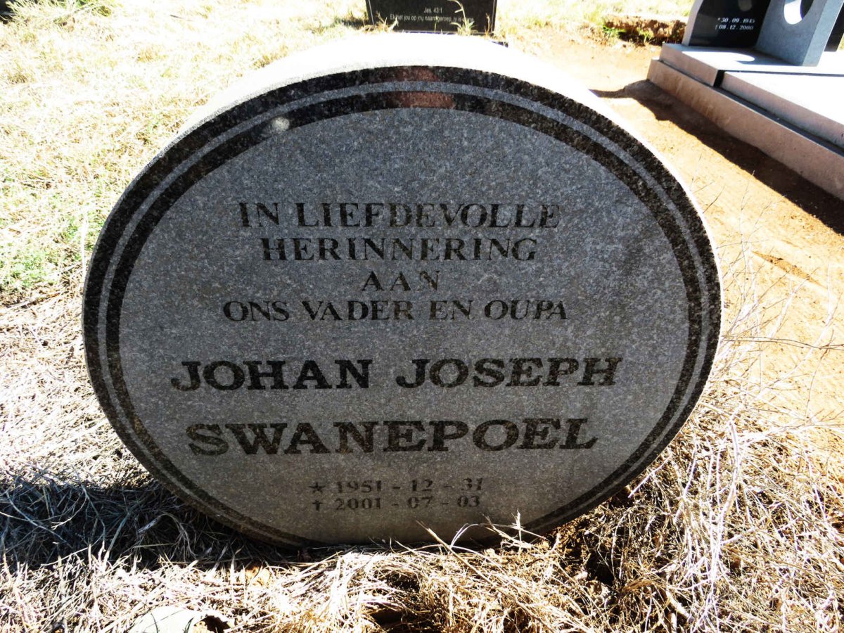 SWANEPOEL Johan Joseph 1951-2001 :: SWANEPOEL Karl Jacobus 1974-2013 ::  SWANEPOEL Leon Albertus 1984-2012 _2