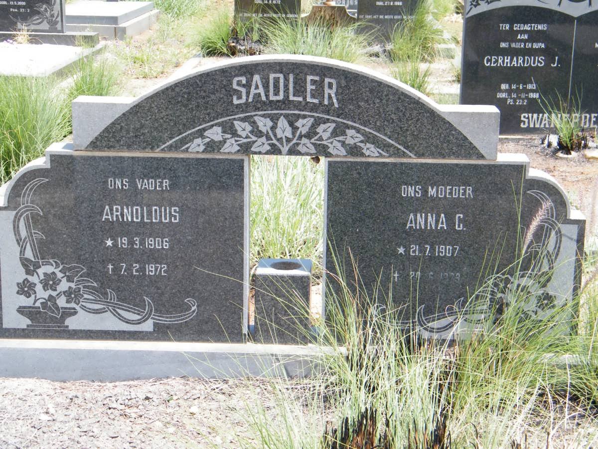 SADLER Arnoldus 1906-1972 &amp; Anna C. 1907-1978