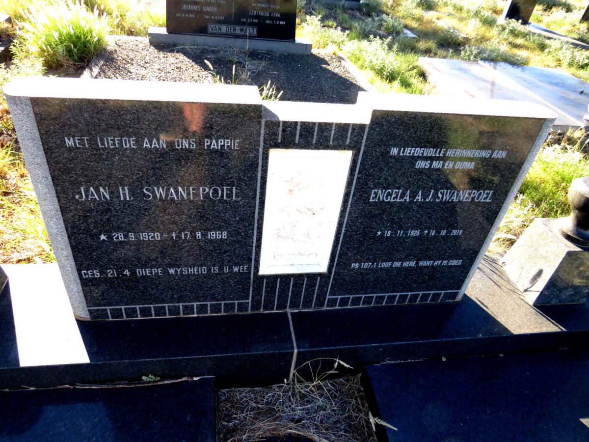 SWANEPOEL Jan H. 1920-1968 & Engela A.J. 1925-2019