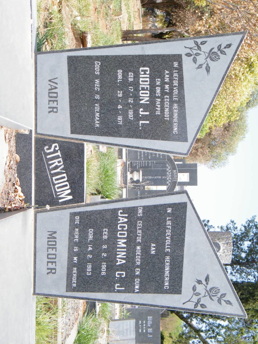STRYDOM Gideon J.L. 1907-1971 &amp; Jacomina C.J. 1906-1983