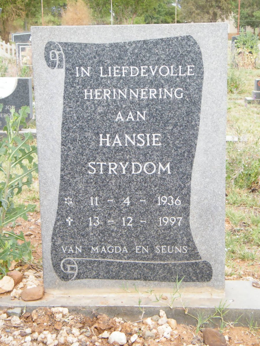 STRYDOM Hansie 1936-1997
