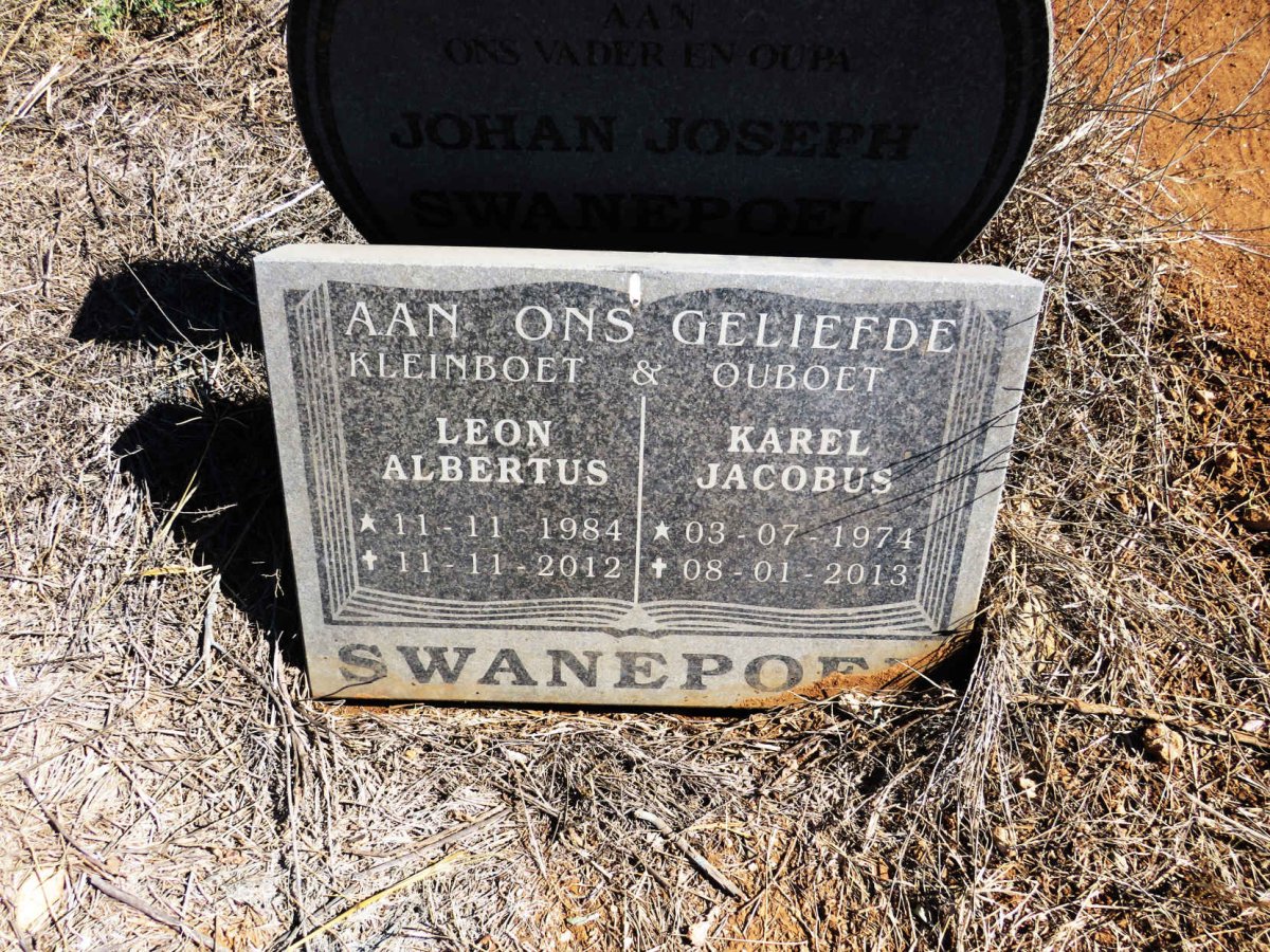 SWANEPOEL Johan Joseph 1951-2001 :: SWANEPOEL Karl Jacobus 1974-2013 ::  SWANEPOEL Leon Albertus 1984-2012 _1