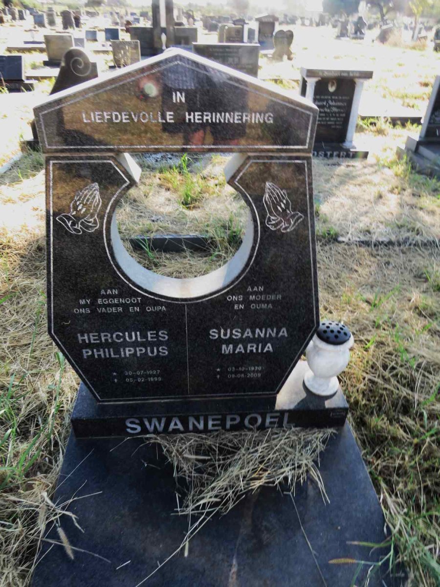 SWANEPOEL Hercules Philippus 1927-1999 & Susanna Maria 1930-2009