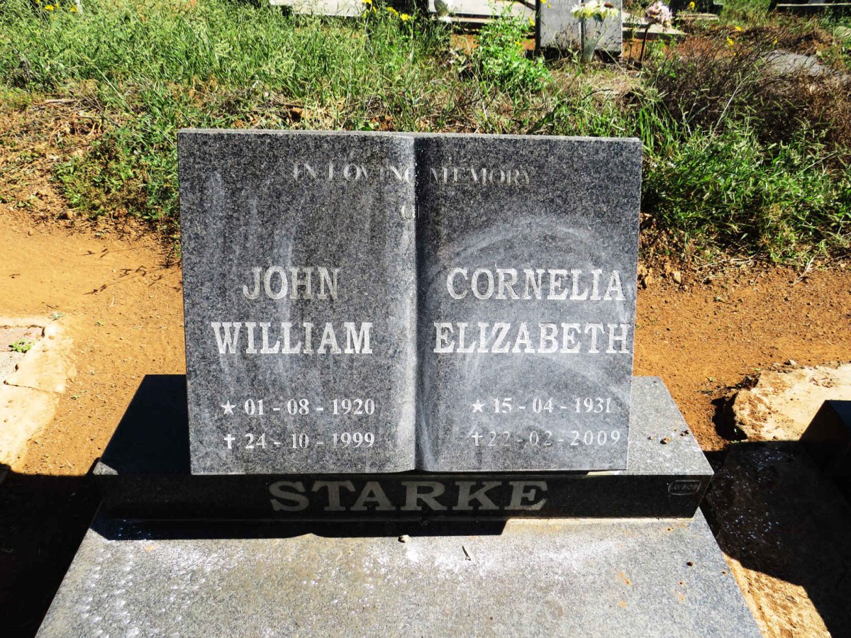 STARKE John William 1920-1999 & Cornelia Elizabeth 1931-2009