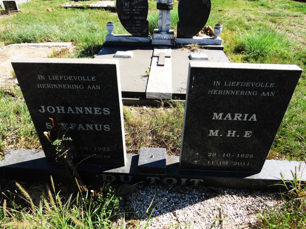 TOIT Johannes Stefanus, du 1922-2016 & Maria M.H.E. 1926-2011