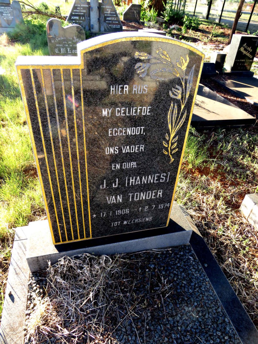 TONDER J.J., van 1906-1974