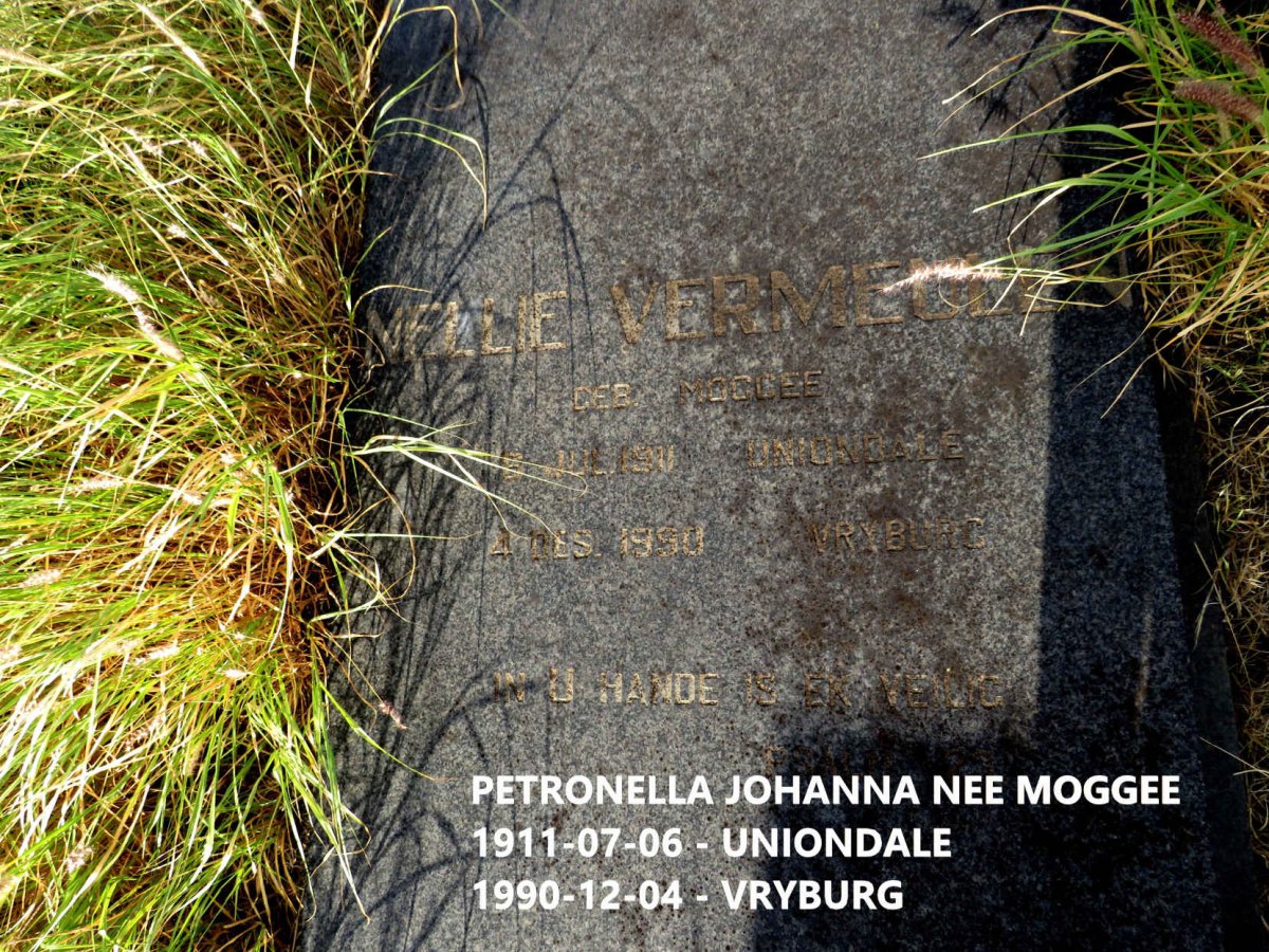 VERMEULEN Petronella Johanna nee MOGGEE 1911-1990