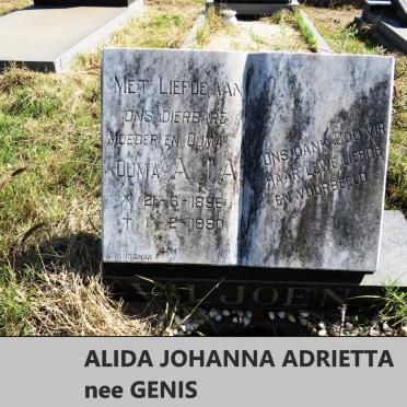 VILJOEN Alida Johanna Adrietta nee GENIS 1896-1990