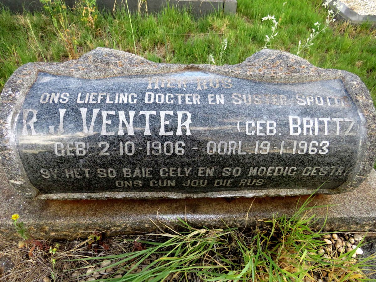 VENTER R.J. nee BRITTZ 1906-1963