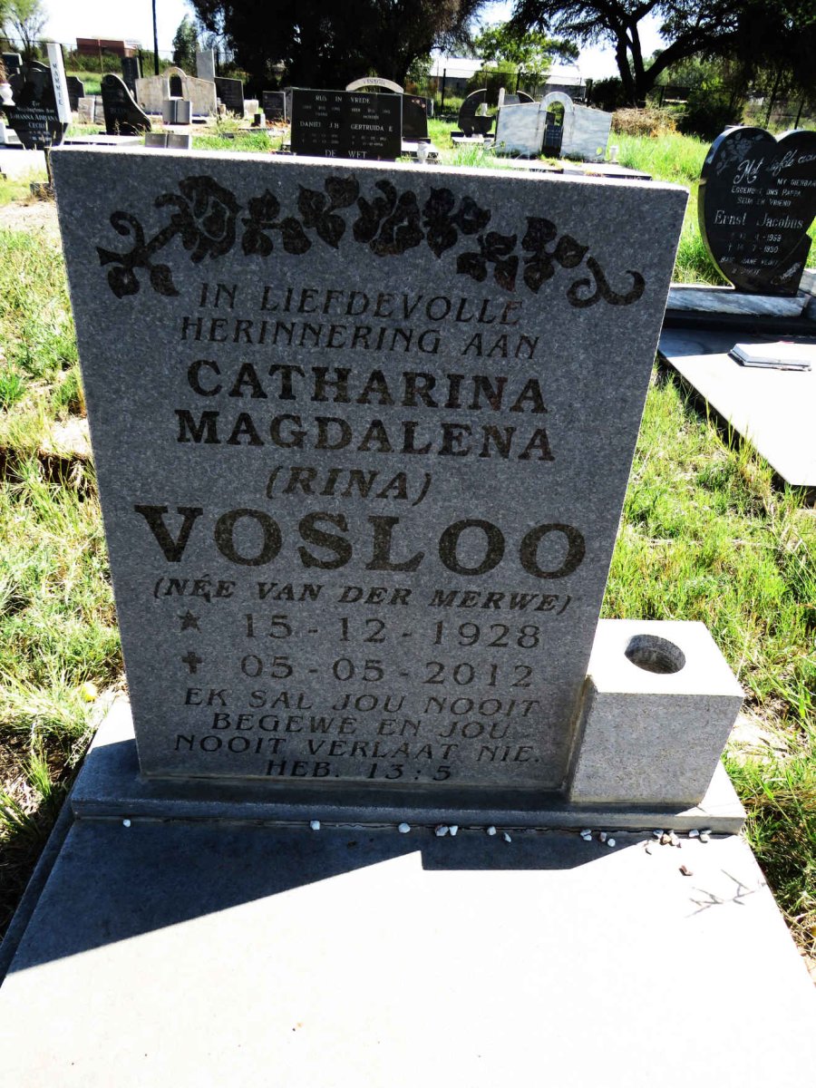 VOSLOO Catharina Magdalena nee VAN DER MERWE 1928-2012