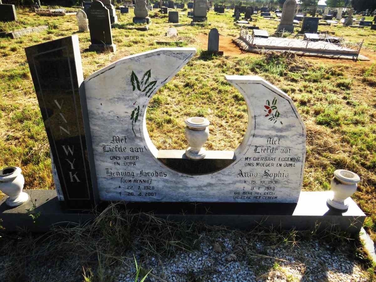 WYK Henning Jacobus, van 1928-2007 & Anna Sophia 1931-1988