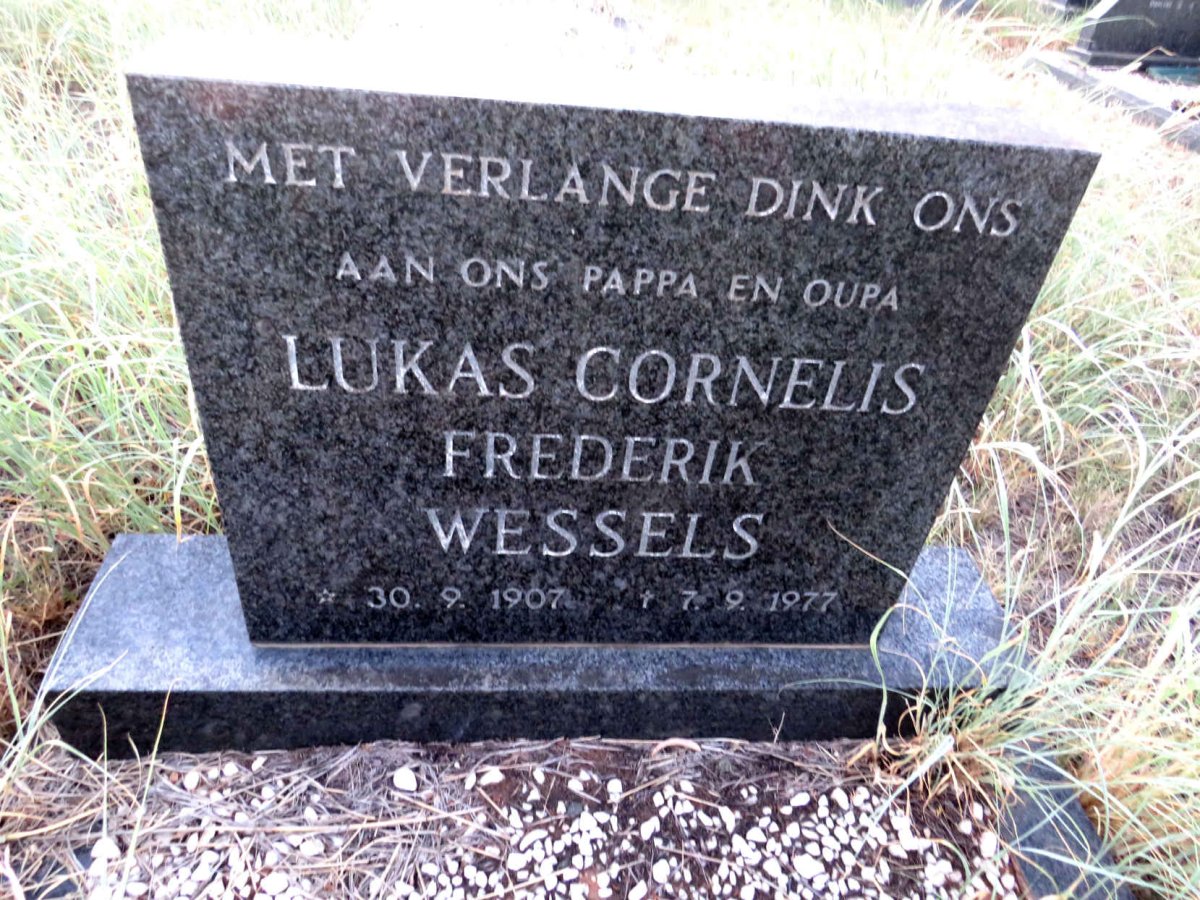 WESSELS Lukas Cornelis Frederik 1907-1977