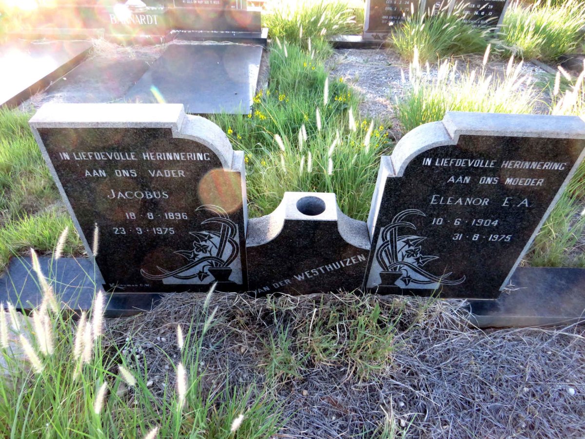 WESTHUIZEN Jacobus, van der 1896-1975 & Eleanor E.A. 1904-1975