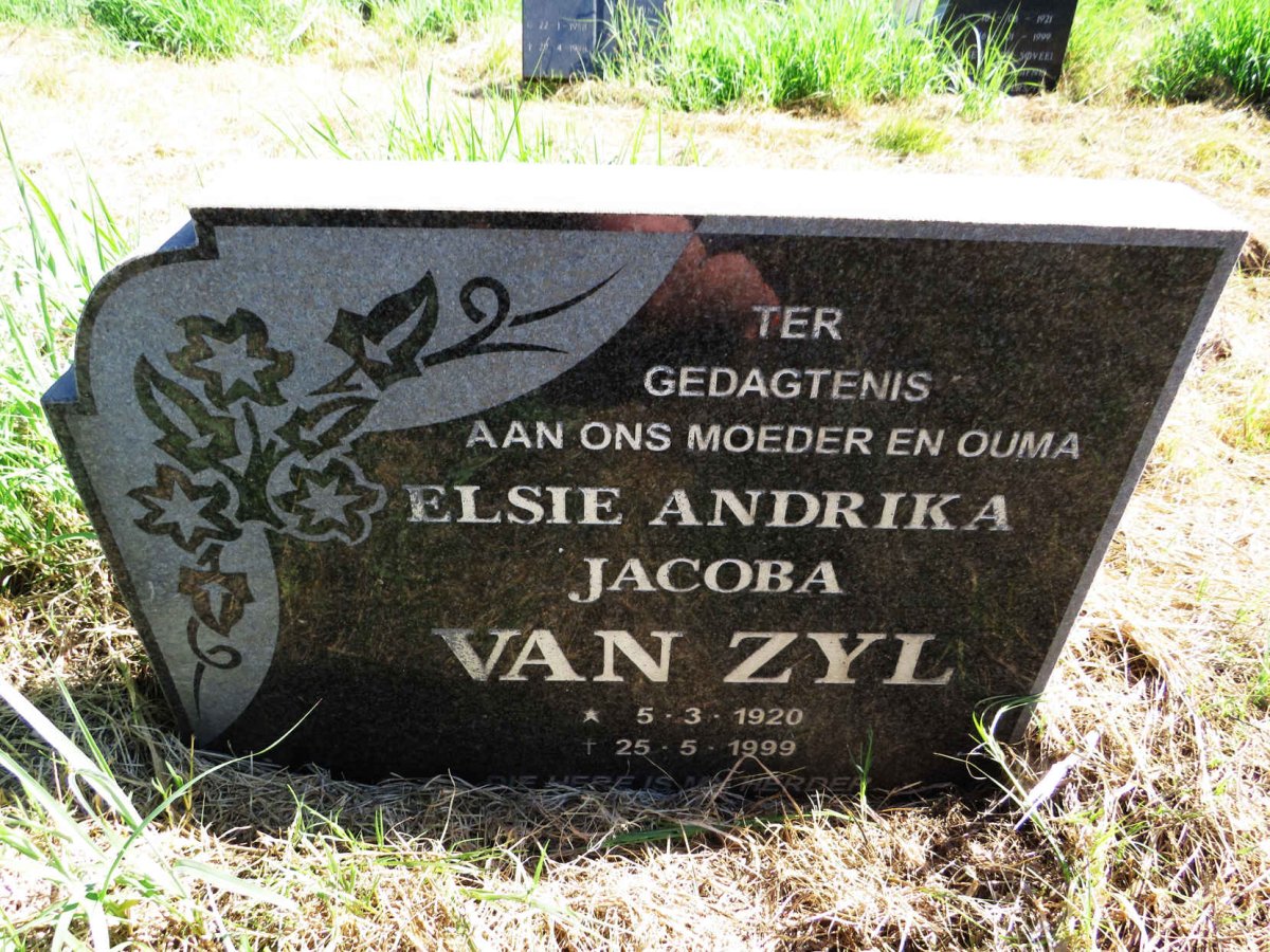 ZYL Elsie Andrika Jacoba, van 1920-1999