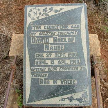 NAUDE Dawid Roelof 1900-1940
