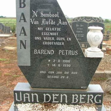 BERG Barend Petrus, van den 1906-1990