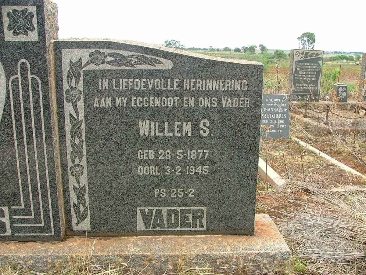 PRETORIUS Willem S. 1877-1945