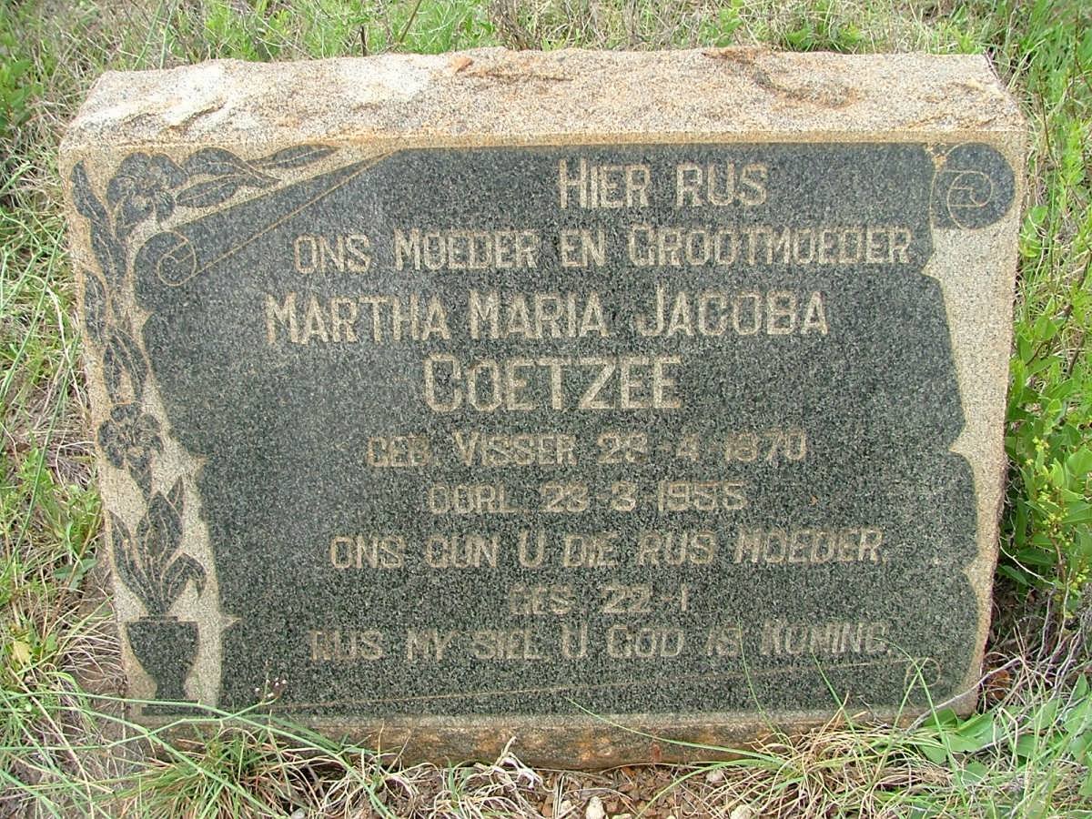 COETZEE Martha Maria Jacoba nee VISSER 1870-1955