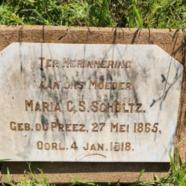 SCHOLTZ Maria C.S. nee DU PREEZ 1865-1918