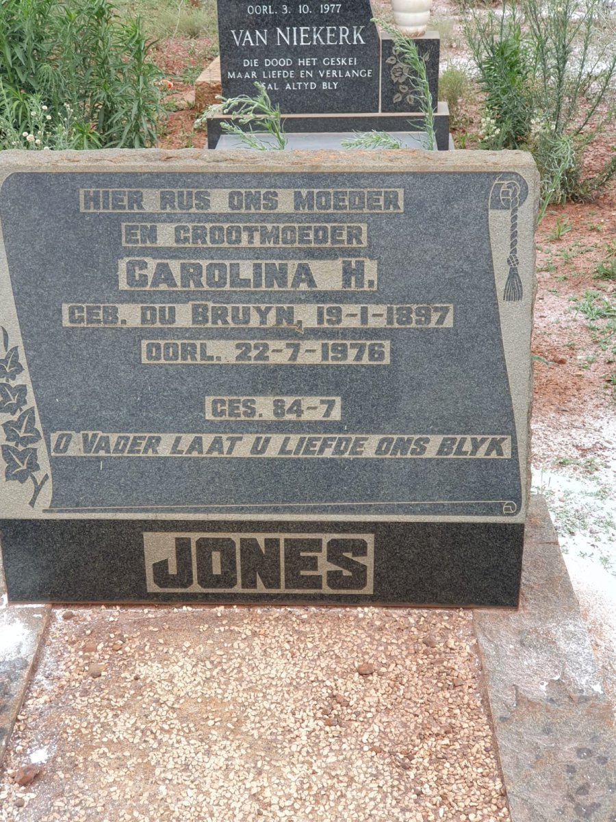 JONES Carolina H. nee DE BRUYN 1897-1976