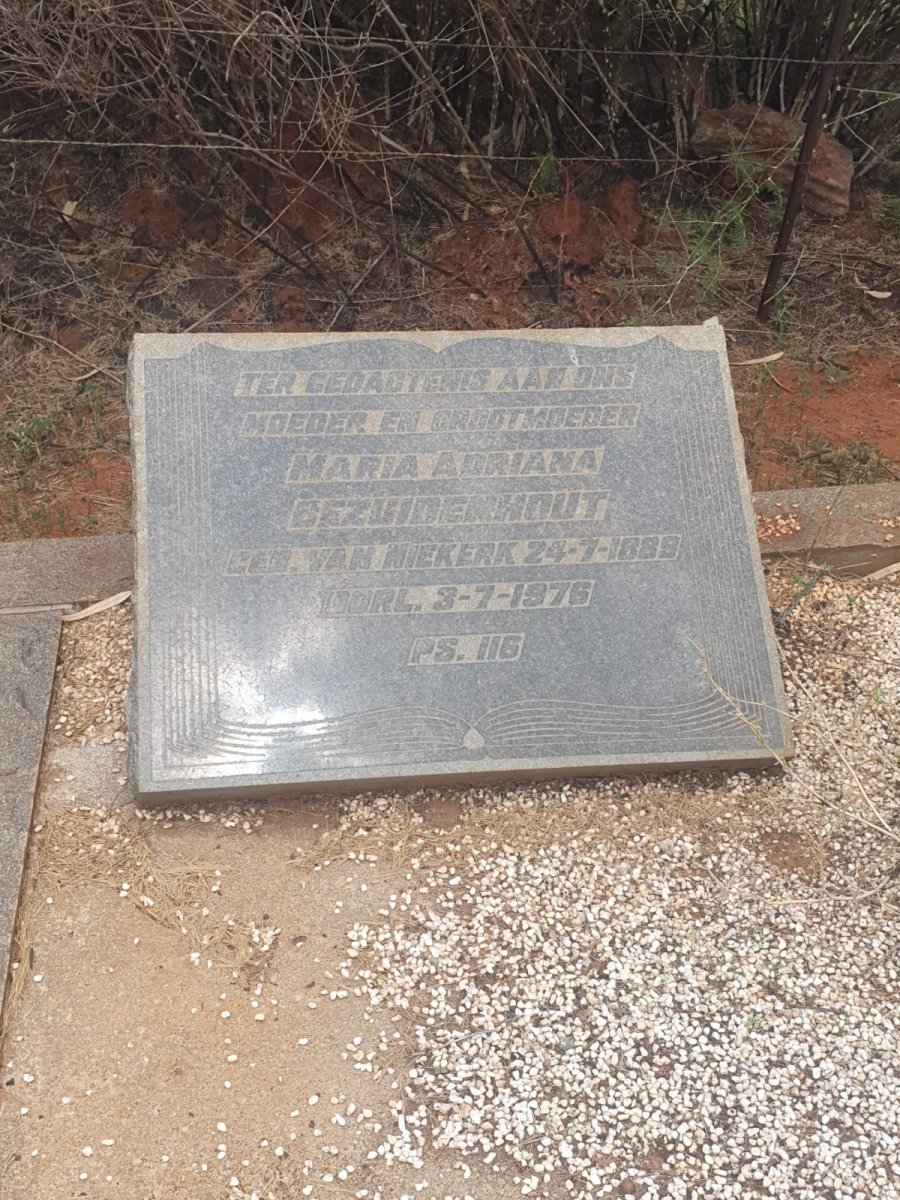 BEZUIDENHOUT Maria Adriana nee VAN NIEKERK 1889-1976