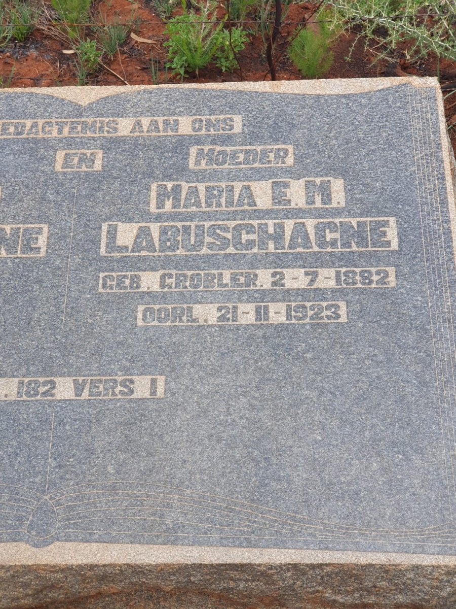 LABUSCHAGNE George D. 1882-1954 & Maria E.M. GROBLER 1882-1923_2