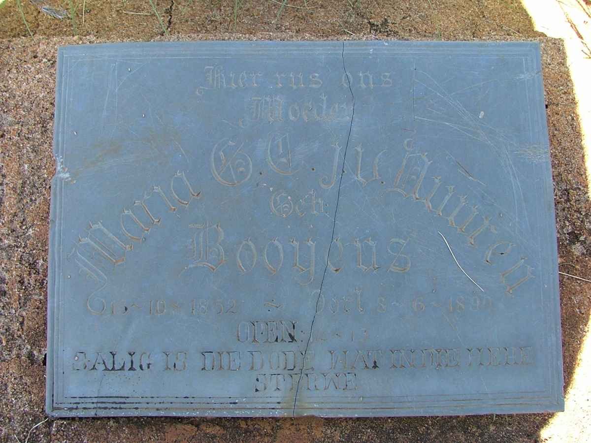 VUUREN Maria G.C., J.v. nee BOOYENS 1852-1890