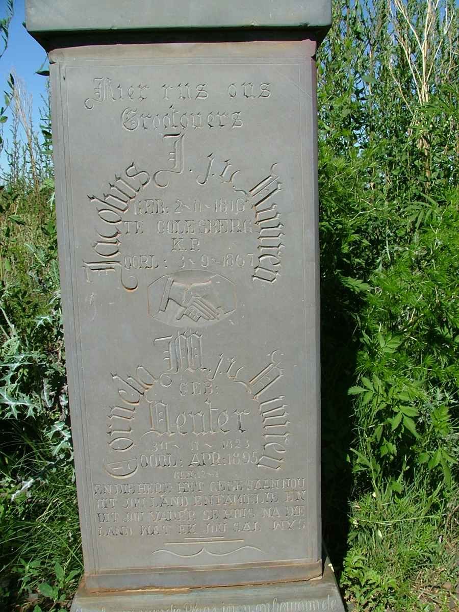 VUUREN Jacobus J., j.v. 1816-1867 &amp; Cornelia M. VENTER 1823-1895