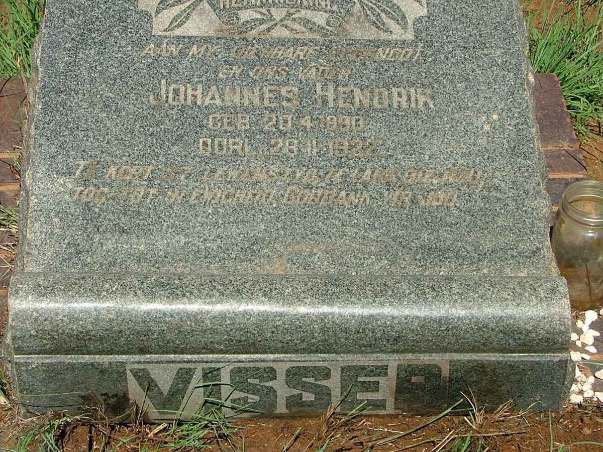 VISSER Johannes Hendrik 18?8-1932