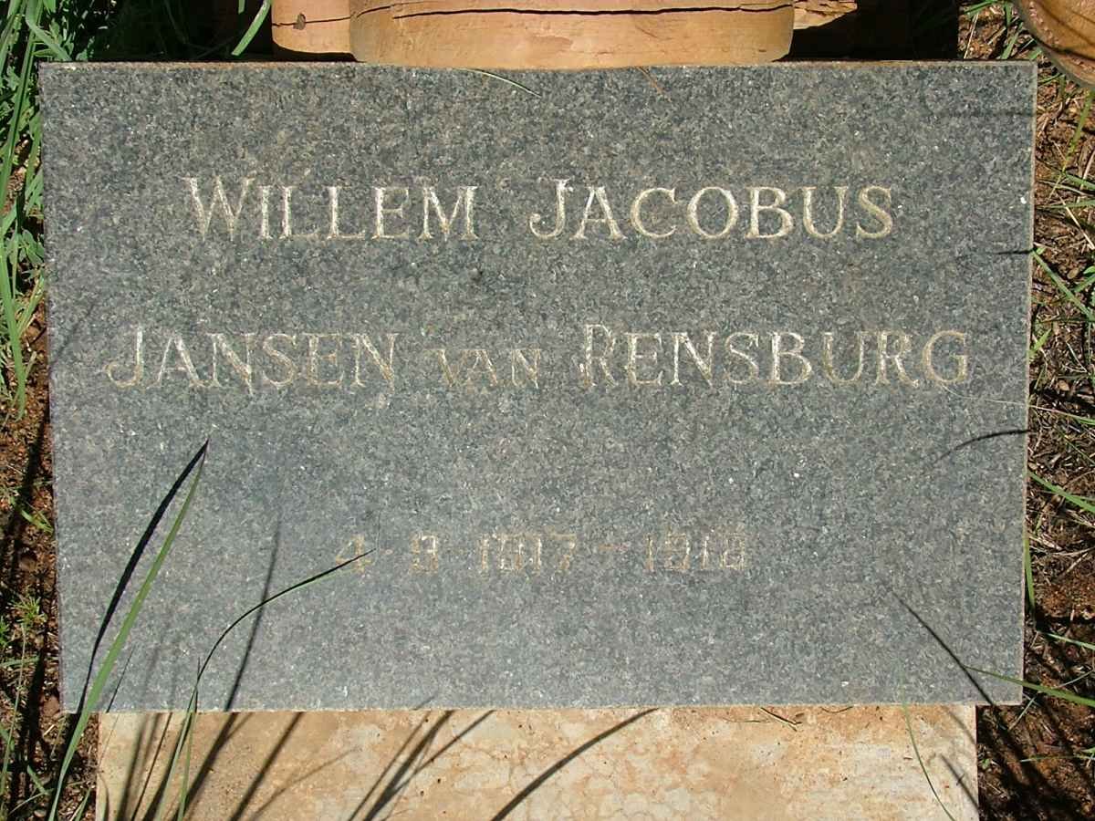 RENSBURG Willem Jacobus, Jansen van -191?