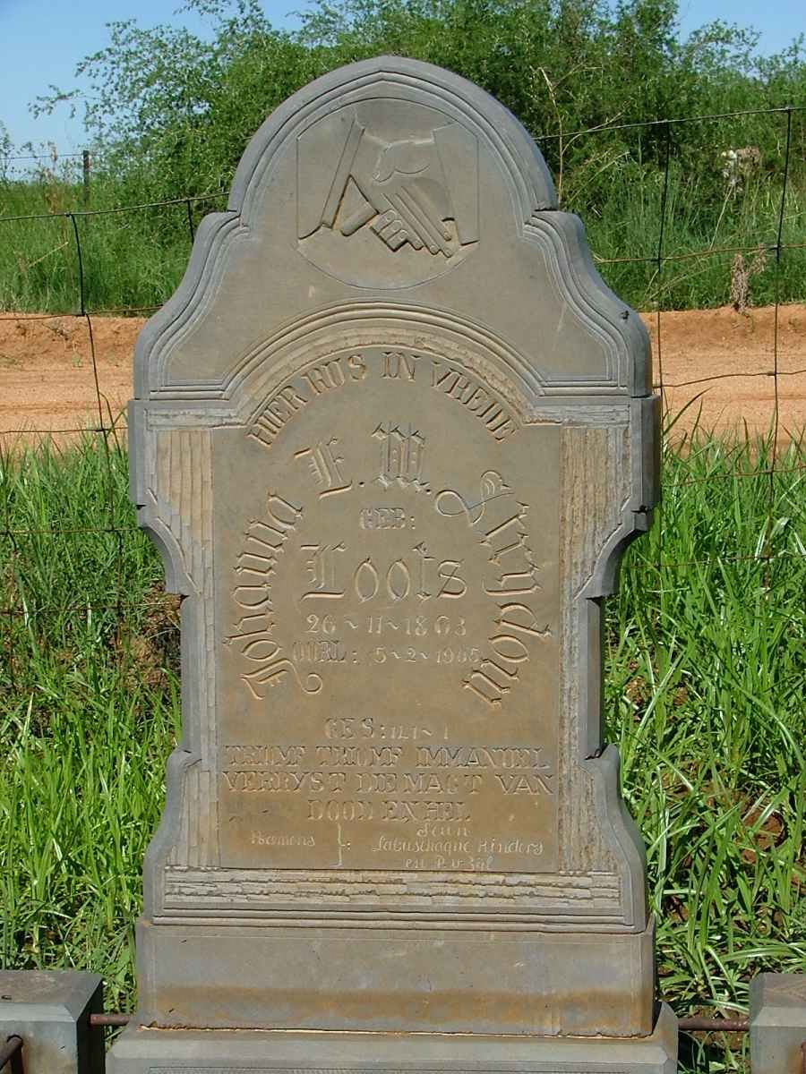 STRYDOM Johanna E.M. nee LOOTS 1803-19?5
