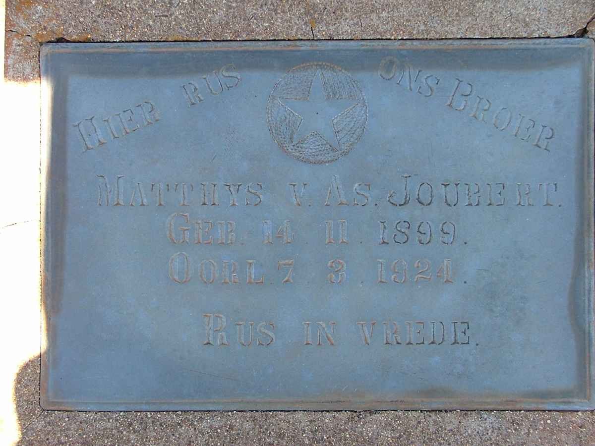 JOUBERT Matthys v. As 1899-1921