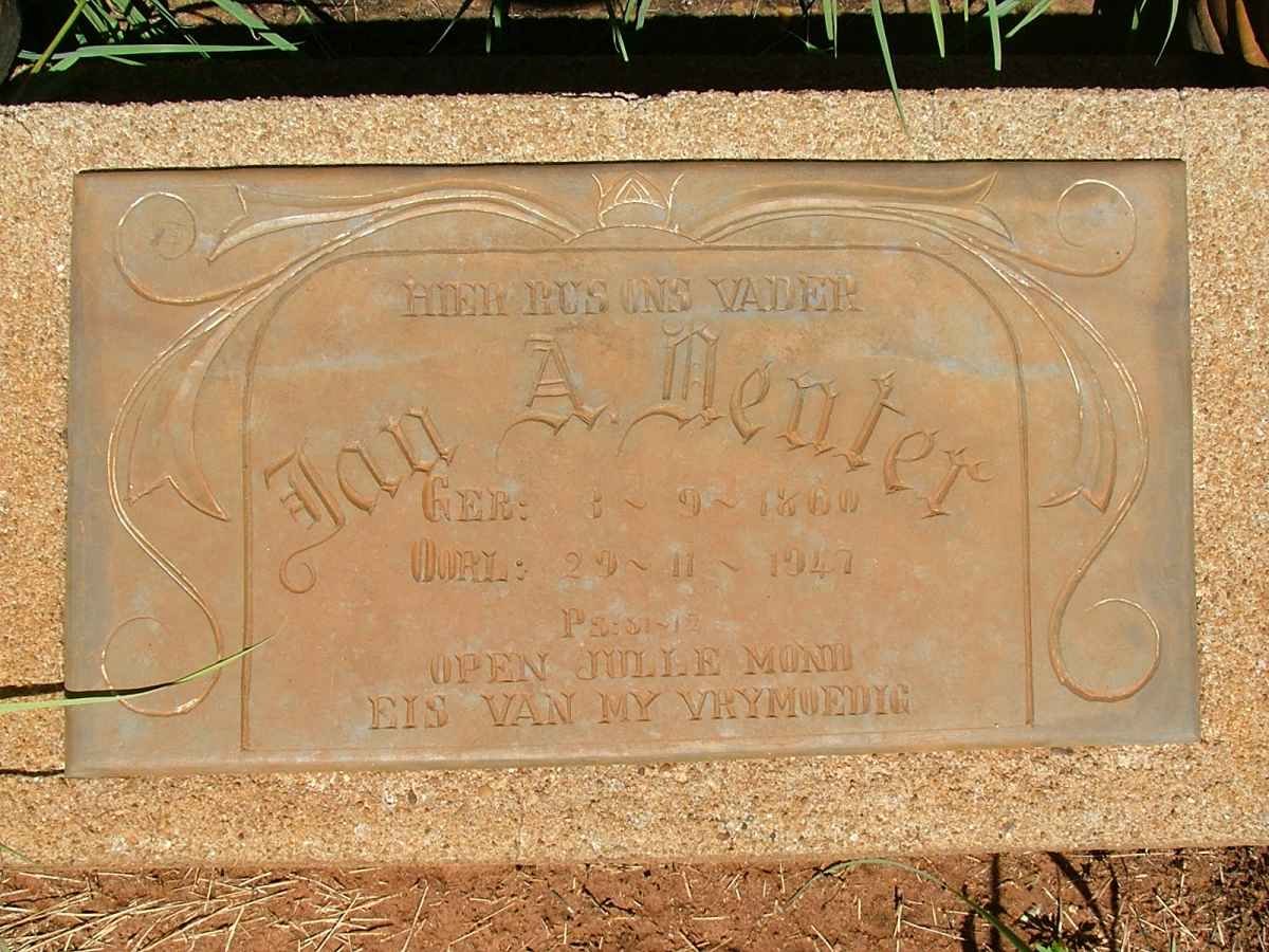 VENTER Jan A. 18??-1947