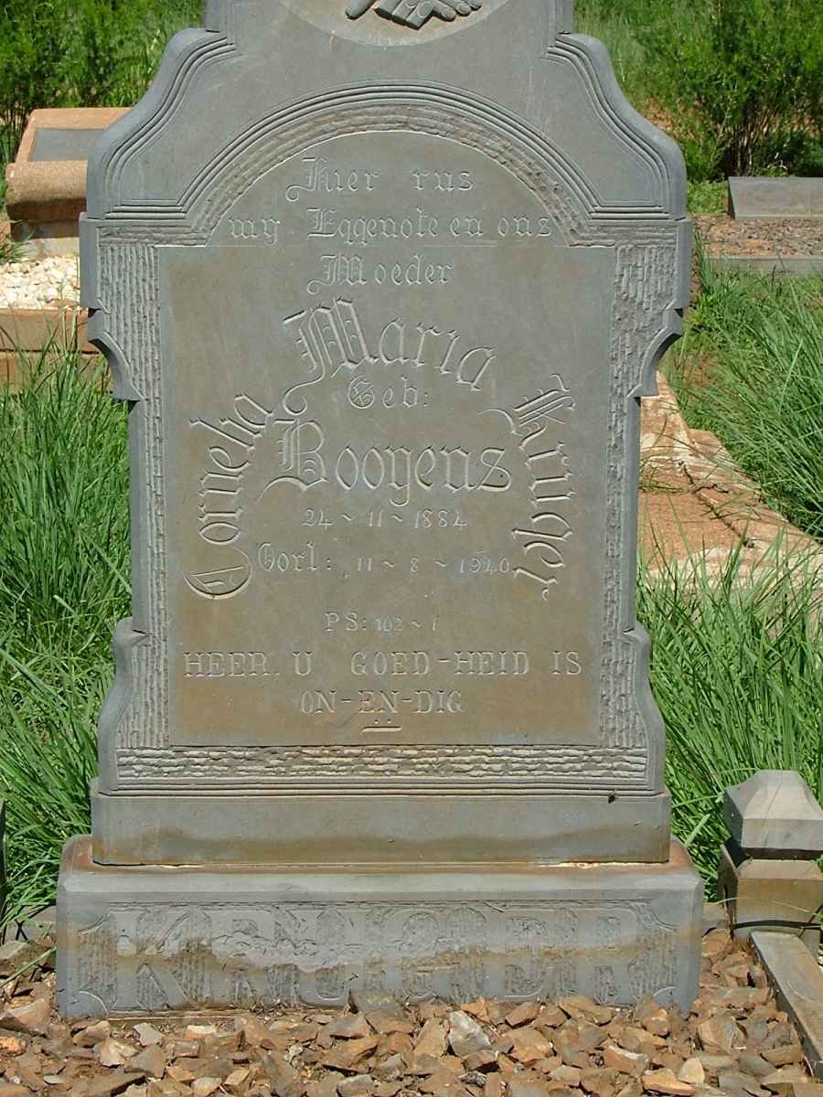KRUGER Cornelia Maria nee BOOYENS 1882-1940