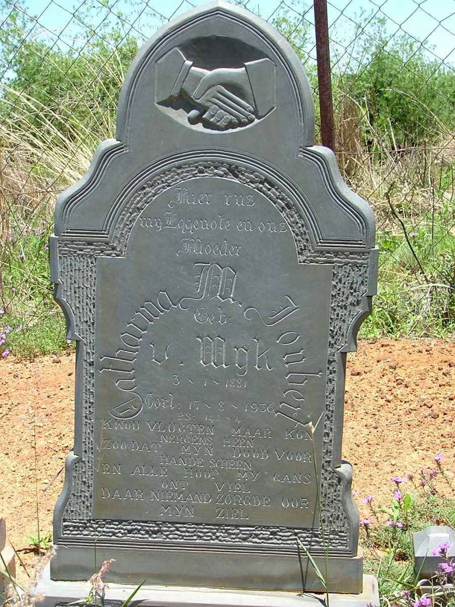 JOUBERT Johanna M. nee V. WYK 1881-1936