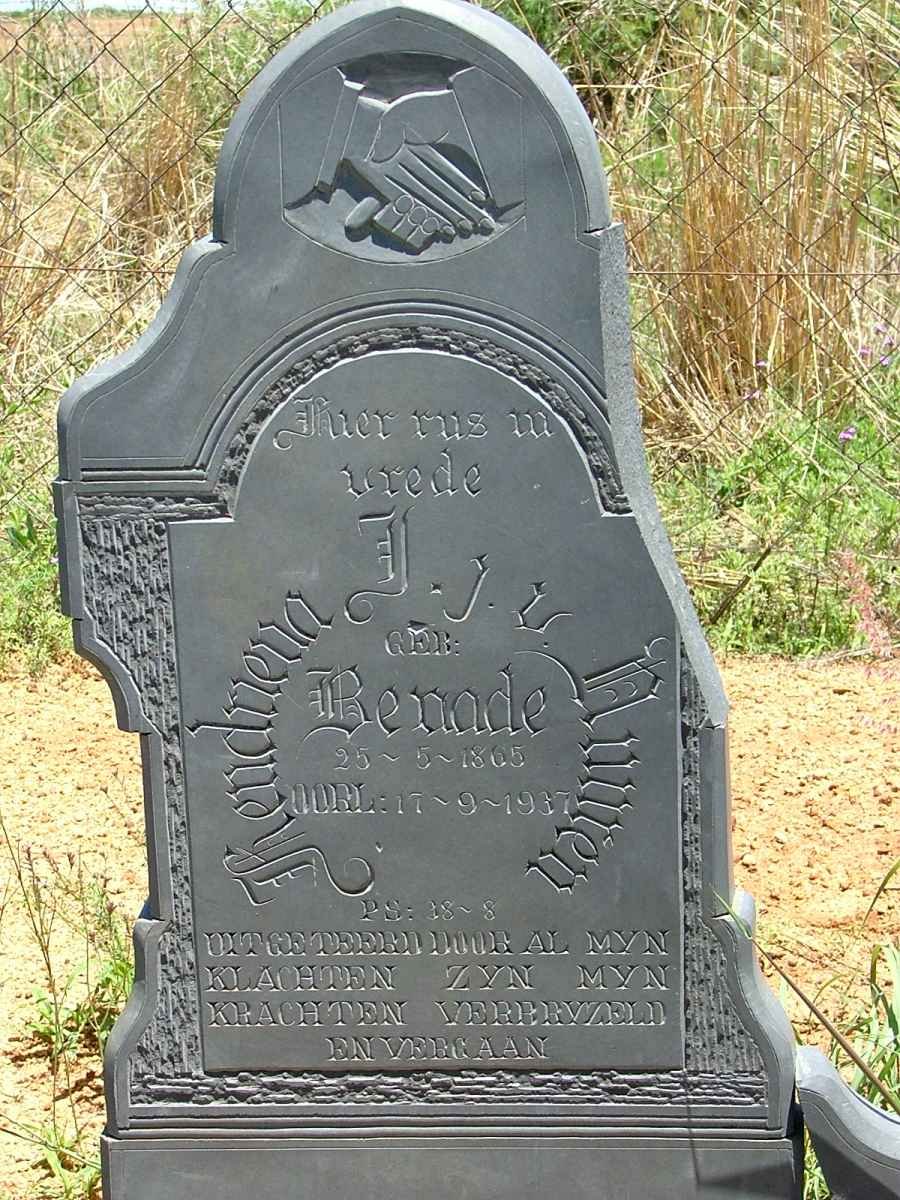 VUUREN Hendrina J., J.v. nee BENADE 1865-1937