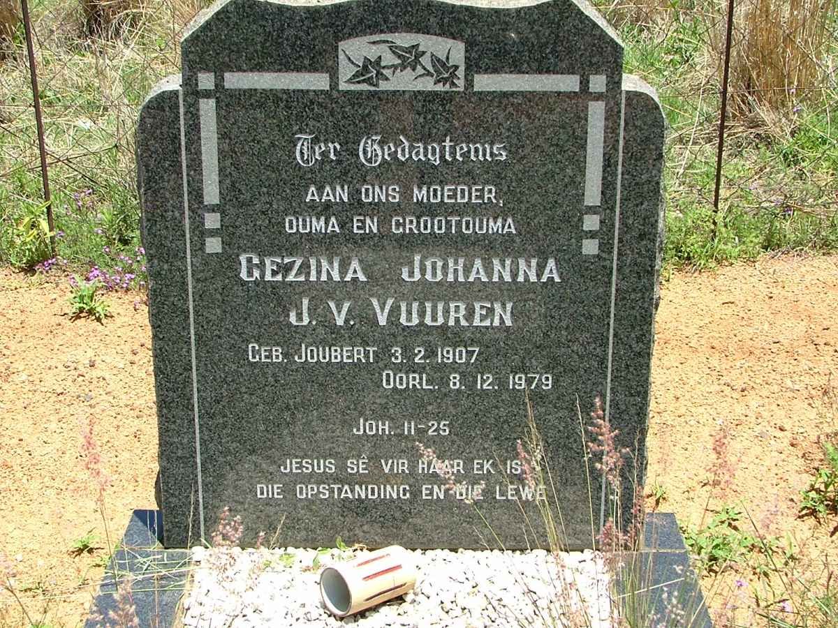 VUUREN Gezina Johanna, J.v. nee JOUBERT 1907-1979